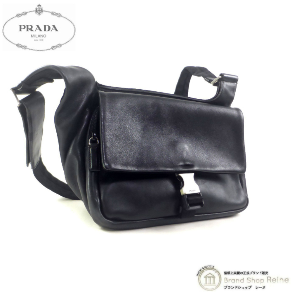 Prada VITELLO MORBIDO Body Shoulder Bag Black